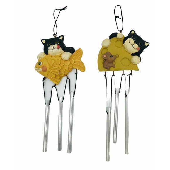 2 1997 Ceramic Cat Windcatchers Porch Figi Graphic - Picture 6 of 9